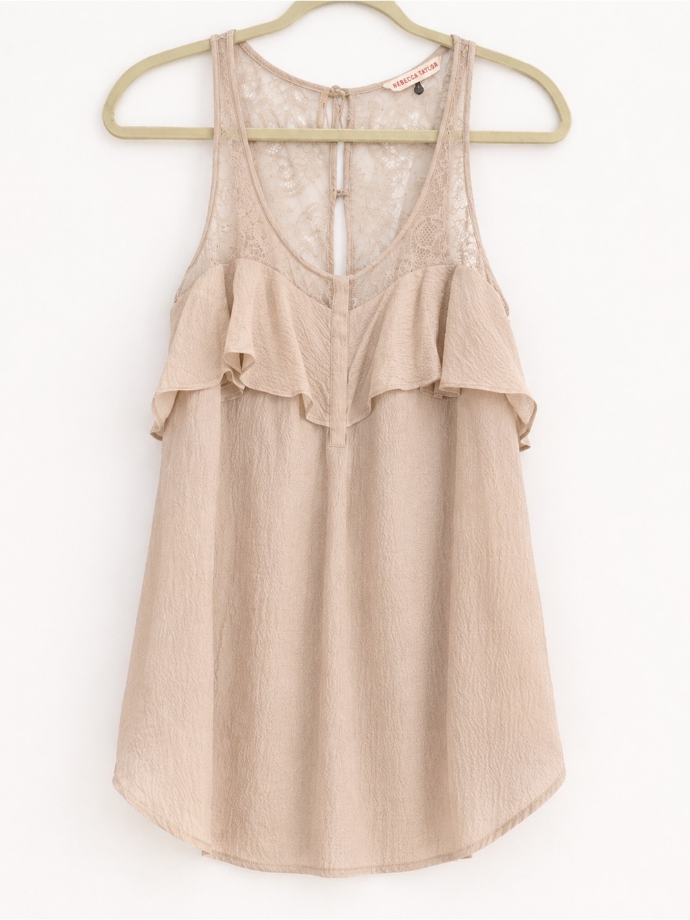Rebecca Taylor Textured Lace Cami Frost Size 4 NWT